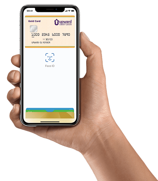 gold credit card on a mobile wallet